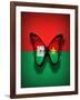 Burkina Faso Flag Butterfly, Isolated On Flag Background-suns_luck-Framed Art Print