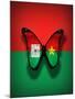 Burkina Faso Flag Butterfly, Isolated On Flag Background-suns_luck-Mounted Art Print