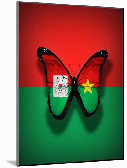 Burkina Faso Flag Butterfly, Isolated On Flag Background-suns_luck-Mounted Art Print