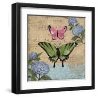 Burlap Butterflies I-Paul Brent-Framed Art Print