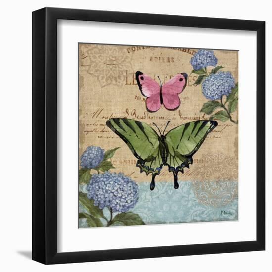 Burlap Butterflies I-Paul Brent-Framed Art Print