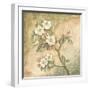 Burlap Cherry Blossom-Tina Chaden-Framed Art Print