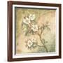 Burlap Cherry Blossom-Tina Chaden-Framed Art Print