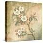 Burlap Cherry Blossom-Tina Chaden-Stretched Canvas