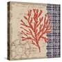 Burlap Coral II-Paul Brent-Stretched Canvas