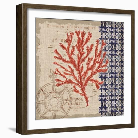 Burlap Coral II-Paul Brent-Framed Art Print