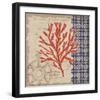 Burlap Coral II-Paul Brent-Framed Art Print