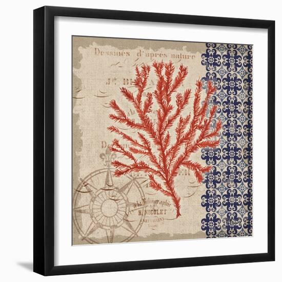 Burlap Coral II-Paul Brent-Framed Art Print