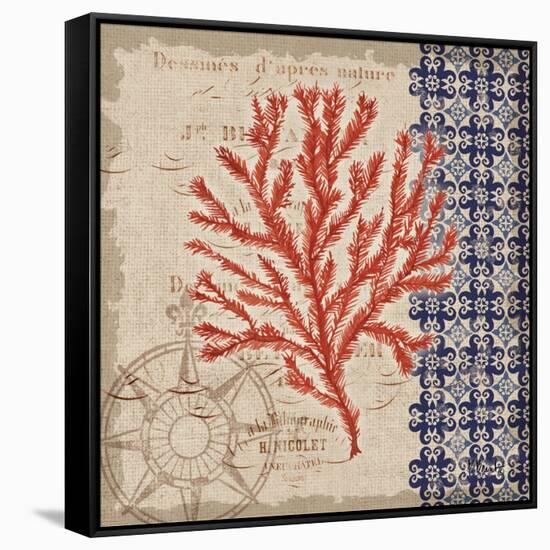 Burlap Coral II-Paul Brent-Framed Stretched Canvas