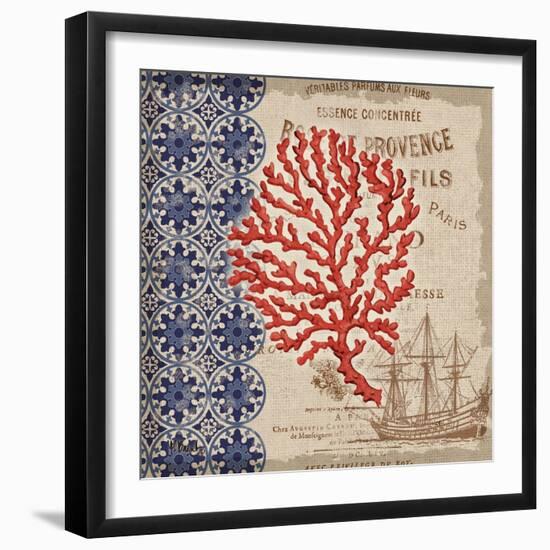 Burlap Coral III-Paul Brent-Framed Art Print