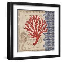 Burlap Coral IV-Paul Brent-Framed Art Print