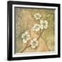 Burlap Dogwood Blossom-Tina Chaden-Framed Art Print