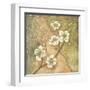 Burlap Dogwood Blossom-Tina Chaden-Framed Art Print