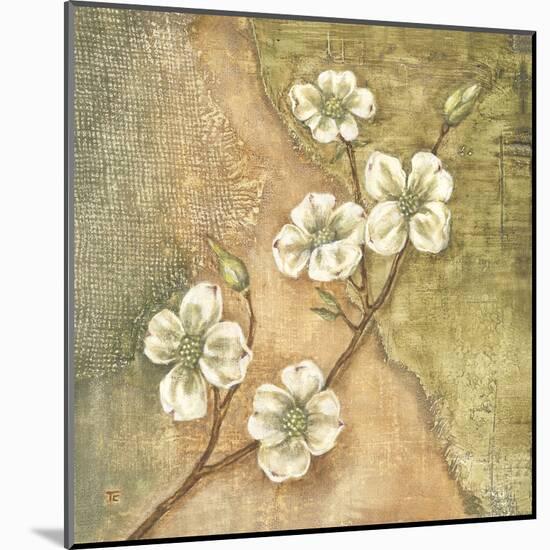 Burlap Dogwood Blossom-Tina Chaden-Mounted Art Print