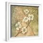 Burlap Dogwood Blossom-Tina Chaden-Framed Art Print