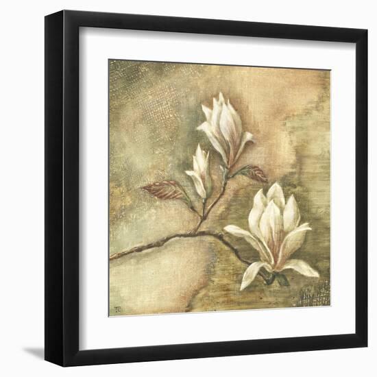 Burlap Magnolia I-Tina Chaden-Framed Art Print