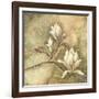 Burlap Magnolia I-Tina Chaden-Framed Art Print