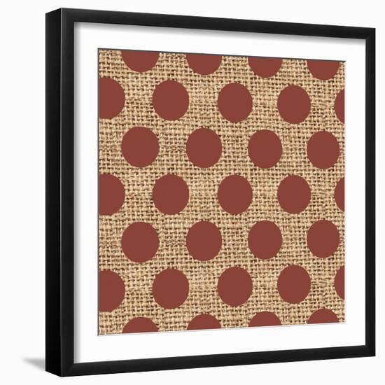 Burlap Red Dots-Joanne Paynter Design-Framed Giclee Print
