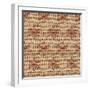 Burlap Red Snowflakes-Joanne Paynter Design-Framed Giclee Print