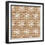 Burlap White Snowflakes-Joanne Paynter Design-Framed Giclee Print