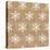 Burlap White Snowflakes-Joanne Paynter Design-Stretched Canvas