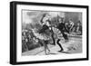 Burlesque Dancer and Admirer on Stage-null-Framed Premium Giclee Print