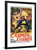 Burlesque on Carmen Movie Charlie Chaplin-null-Framed Art Print