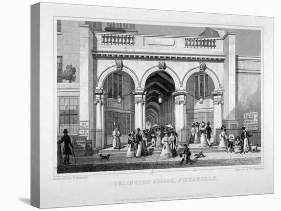 Burlington Arcade, Westminster, London, 1828-William Tombleson-Stretched Canvas