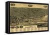 Burlington, Iowa - Panoramic Map-Lantern Press-Framed Stretched Canvas