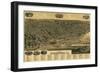 Burlington, Iowa - Panoramic Map-Lantern Press-Framed Art Print