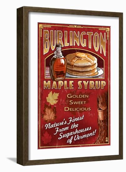 Burlington, Vermont - Maple Syrup-Lantern Press-Framed Art Print