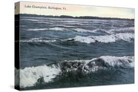 Burlington, Vermont, View of a Wavy Lake Champlain-Lantern Press-Stretched Canvas