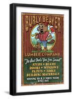 Burly Beaver Lumber - Vintage Sign-Lantern Press-Framed Art Print