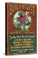 Burly Beaver Lumber - Vintage Sign-Lantern Press-Stretched Canvas