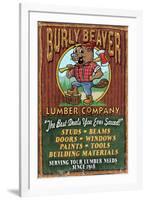 Burly Beaver Lumber - Vintage Sign-Lantern Press-Framed Art Print