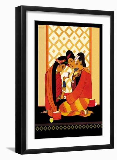 Burma-Gossip-Frank Mcintosh-Framed Art Print