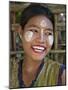 Burma, Kaladan River, A Rakhine Woman with Thanakha, a Popular Local Sun Cream, Myanmar-Nigel Pavitt-Mounted Photographic Print