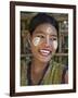 Burma, Kaladan River, A Rakhine Woman with Thanakha, a Popular Local Sun Cream, Myanmar-Nigel Pavitt-Framed Photographic Print