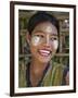 Burma, Kaladan River, A Rakhine Woman with Thanakha, a Popular Local Sun Cream, Myanmar-Nigel Pavitt-Framed Photographic Print