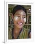 Burma, Kaladan River, A Rakhine Woman with Thanakha, a Popular Local Sun Cream, Myanmar-Nigel Pavitt-Framed Photographic Print