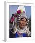 Burma, Kengtung, A Mong La Akha Woman Wearing a Traditional Headdress of Silver and Beads, Myanmar-Nigel Pavitt-Framed Photographic Print