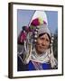 Burma, Kengtung, A Mong La Akha Woman Wearing a Traditional Headdress of Silver and Beads, Myanmar-Nigel Pavitt-Framed Photographic Print