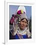 Burma, Kengtung, A Mong La Akha Woman Wearing a Traditional Headdress of Silver and Beads, Myanmar-Nigel Pavitt-Framed Photographic Print