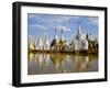 Burma, Lake Inle, Buddhist Shrines Reflected in the Waters of Lake Inle, Myanmar-Nigel Pavitt-Framed Photographic Print