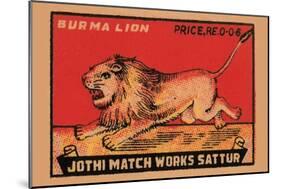 Burma Lion-null-Mounted Art Print