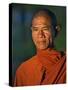 Burma, Rakhine State, A Buddhist Monk Enjoys the Late Afternoon at Sittwe, Myanmar-Nigel Pavitt-Stretched Canvas