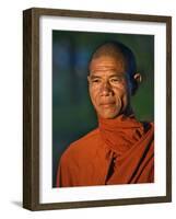 Burma, Rakhine State, A Buddhist Monk Enjoys the Late Afternoon at Sittwe, Myanmar-Nigel Pavitt-Framed Photographic Print