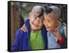 Burma, Rakhine State, Gyi Dawma Village, Two Young Friends at Gyi Dawma Village, Myanmar-Nigel Pavitt-Framed Stretched Canvas