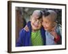 Burma, Rakhine State, Gyi Dawma Village, Two Young Friends at Gyi Dawma Village, Myanmar-Nigel Pavitt-Framed Photographic Print