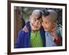 Burma, Rakhine State, Gyi Dawma Village, Two Young Friends at Gyi Dawma Village, Myanmar-Nigel Pavitt-Framed Photographic Print